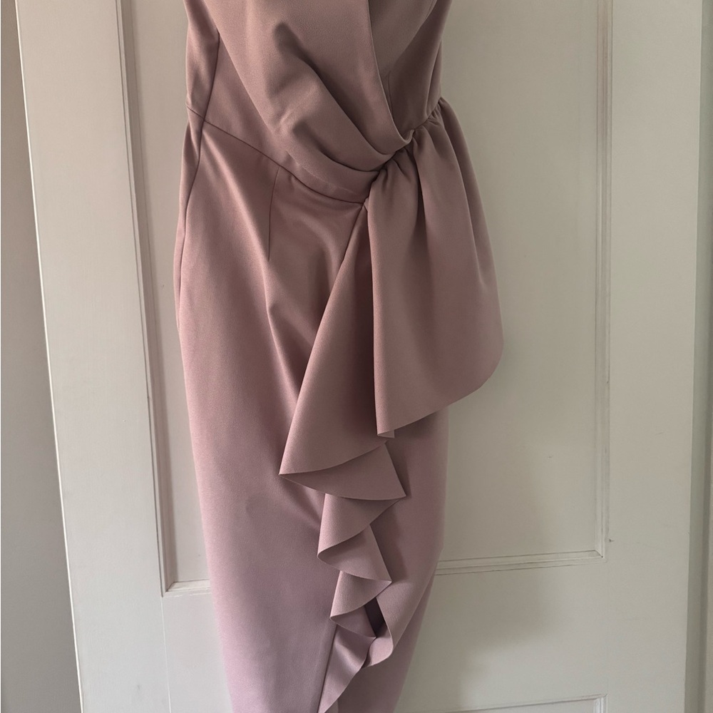 Elliatt Asymmetrical Mauve Dress with Ruffle Detail